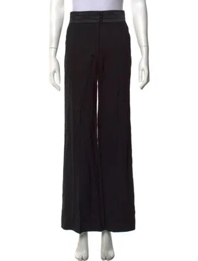 Pre-owned Tibi Wool Wide Leg Pants W/ Tags In Black