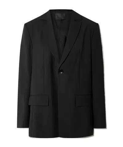Tibi Woven Blazer In Black
