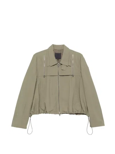 Tibi Zip-detail Drawstring Jacket In Green