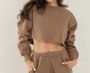 Tic Toc Amelia Crop Sweatshirt In Coffee