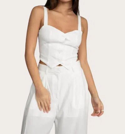 Tic Toc Bridget Linen Cami Vest In White