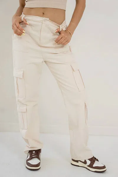 Tic Toc Hailey Cargo Pants In Oatmeal