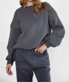 Tic Toc Milan Fleece Sweater In Graphite In Gray