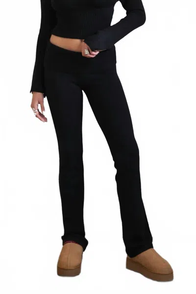 Tic Toc Reily Lounge Fold Over Pant In Black