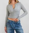 Tic Toc V-neck With Buttons Cardigan In Grey