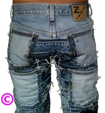 Pre-owned Ticila Seven Star Phat Beach Club Hip Rock Star Patchwork Jeans Seven Star Miss 29/32 D:38 In Blue