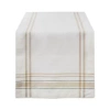 Tickled Pink 72" X 14" Chambray French Stripe Table Runner In White