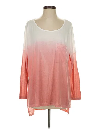 Pre-owned Tickled Teal 3/4 Sleeve T-shirt In Pink