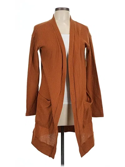 Pre-owned Tickled Teal Cardigan Sweater In Brown