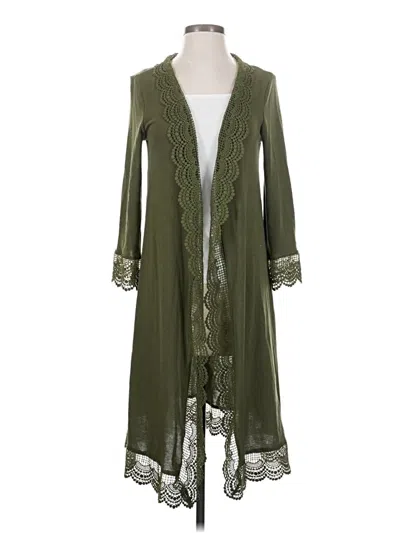 Pre-owned Tickled Teal Cardigan Sweater In Green