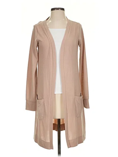 Pre-owned Tickled Teal Cardigan Sweater In Tan