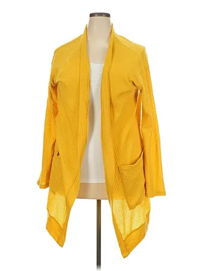 Pre-owned Tickled Teal Cardigan Sweater In Yellow
