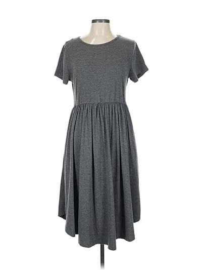 Pre-owned Tickled Teal Casual Dress In Gray