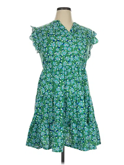 Pre-owned Tickled Teal Casual Dress In Green