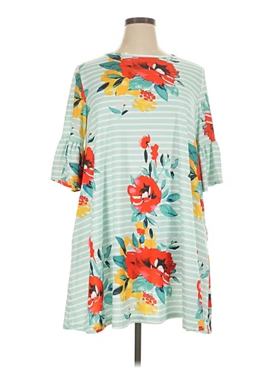 Pre-owned Tickled Teal Casual Dress In Teal
