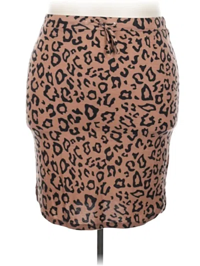 Pre-owned Tickled Teal Casual Skirt In Brown