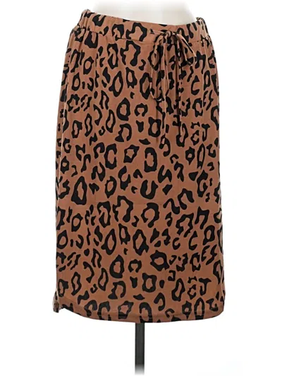 Pre-owned Tickled Teal Casual Skirt In Brown