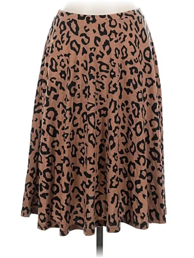 Pre-owned Tickled Teal Casual Skirt In Brown