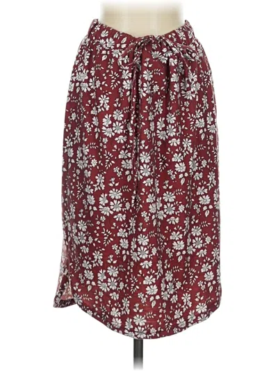 Pre-owned Tickled Teal Casual Skirt In Burgundy