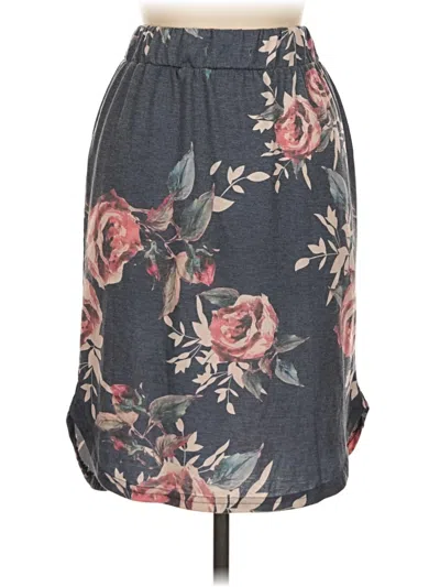 Pre-owned Tickled Teal Casual Skirt In Gray