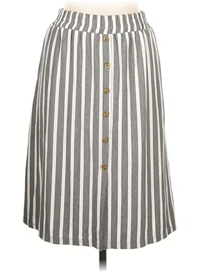 Pre-owned Tickled Teal Casual Skirt In Gray