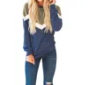 Tickled Teal Chevron Colorblock Pullover In Olive Blue In Multi