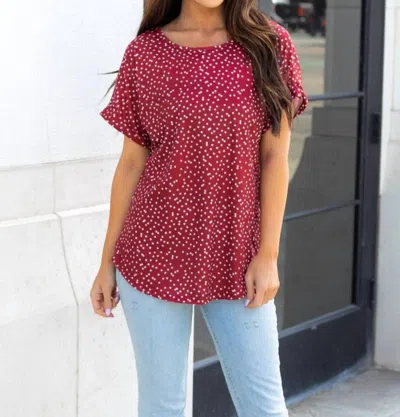 Tickled Teal Emma Dot Top In Red