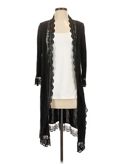Pre-owned Tickled Teal Kimono In Black