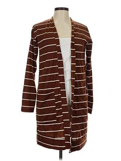 Pre-owned Tickled Teal Kimono In Brown