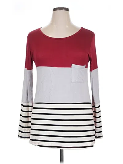 Pre-owned Tickled Teal Long Sleeve T-shirt In Red