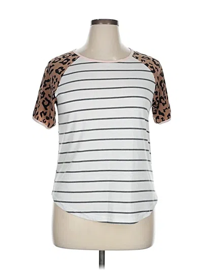 Pre-owned Tickled Teal Short Sleeve T-shirt In White