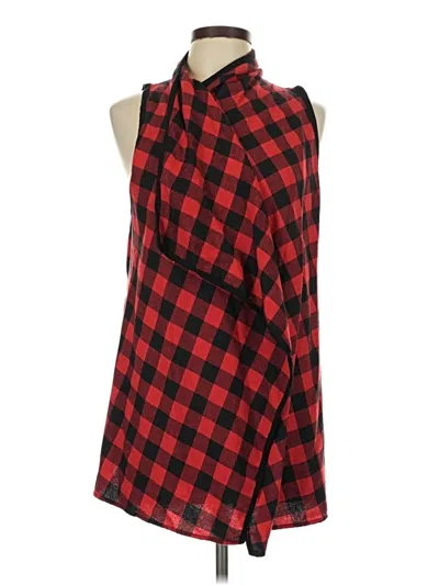 Pre-owned Tickled Teal Sleeveless Blouse In Red