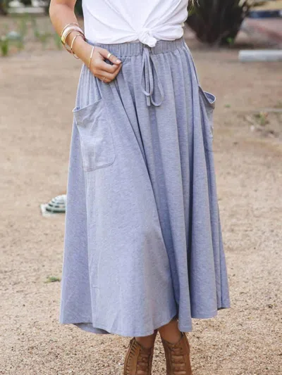 Tickled Teal The Olive Pocket Skirt In Gray In Grey