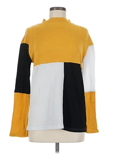 Pre-owned Tickled Teal Turtleneck Sweater In Yellow