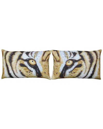 Tide Hill Bengal Tiger Embroidered Pillow Cover Set In Animal Print
