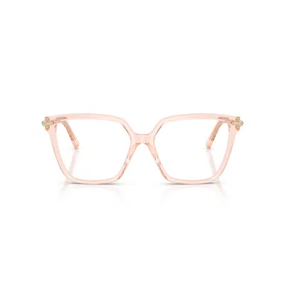Tiffany & Co 0tf2290bu Translucent Soft Pink Acetate Eyeglasses In Transparent