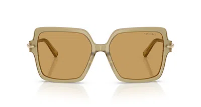 Tiffany & Co 0tf4260u Translucent Beige Acetate Sunglasses In Brown