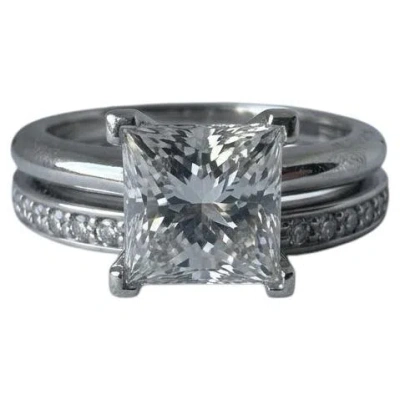 Pre-owned Tiffany & Co . 1 Carat Princess Cut Diamond Engagement Ring And Band Set In Multiple