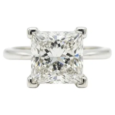 Pre-owned Tiffany & Co . 1.00 Carat Princess Cut Diamond Platinum Ring In Multi