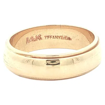 Pre-owned Tiffany & Co . 14 Yellow Gold 5.3mm Classic Wedding Band Ring W/ Pouch
