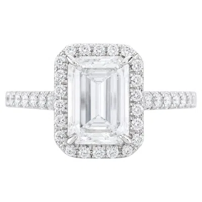 Pre-owned Tiffany & Co . 1.40 Carat Soleste Emerald Cut Diamond Platinum Engagement Ring In Green