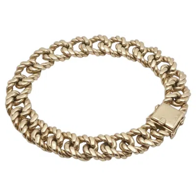 Pre-owned Tiffany & Co . 14k Yellow Gold Twist Cuban Link Chain Bracelet