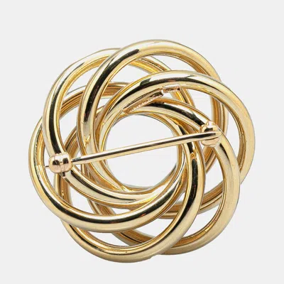 Pre-owned Tiffany & Co 14k Yellow Gold Twist Spiral Knot Brooch