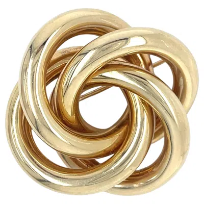 Pre-owned Tiffany & Co . 14k Yellow Gold Vintage Quatrefoil Brooch Nice Size!