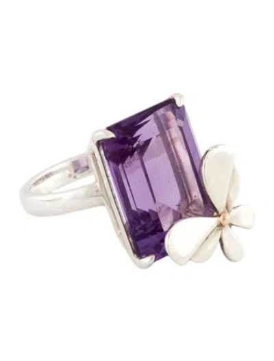 Pre-owned Tiffany & Co 15.05ct Amethyst Love Bugs Butterfly Ring In Multi