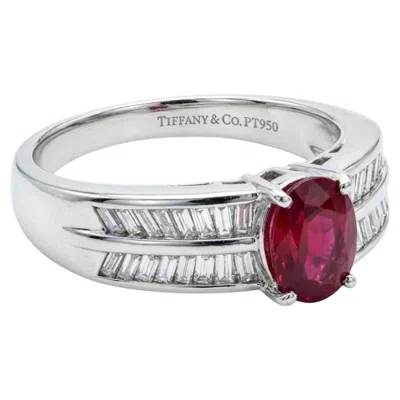 Pre-owned Tiffany & Co . 1.60 Carat Ruby And Diamond Platinum Ring In Multiple