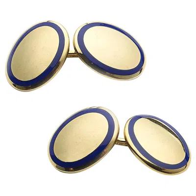 Pre-owned Tiffany & Co . 18 Karat Gold And Enamel Cufflinks In Multi