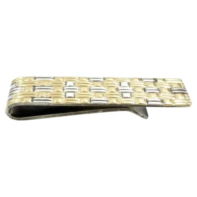 Pre-owned Tiffany & Co . 18 Karat Yellow Gold & Sterling Silver Money Clip With Box + Pouch