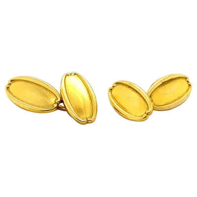 Pre-owned Tiffany & Co . 18 Karat Yellow Gold Oval Cufflinks, 1960