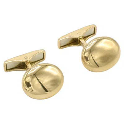 Pre-owned Tiffany & Co . 18 Karat Yellow Gold Oval French Cufflinks